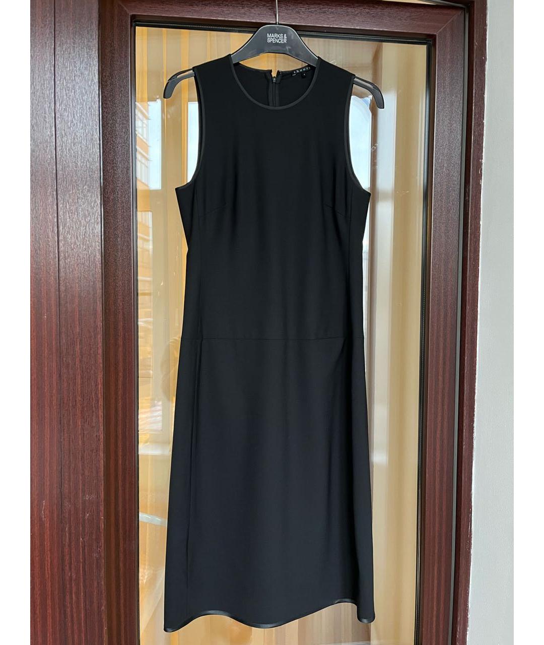 THEORY Черное шерстяное повседневное платье, фото 3