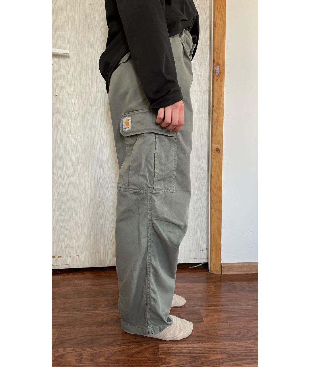 CARHARTT WIP Серые хлопковые брюки широкие, фото 3