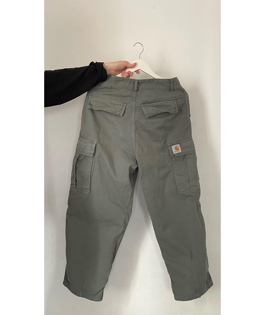 CARHARTT WIP Серые хлопковые брюки широкие, фото 5