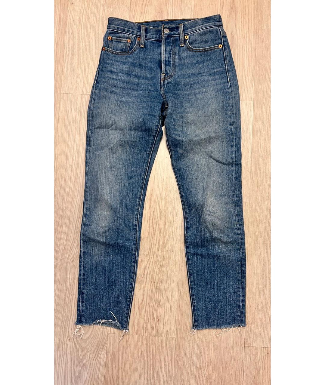 LEVI'S Голубые хлопковые прямые джинсы, фото 6