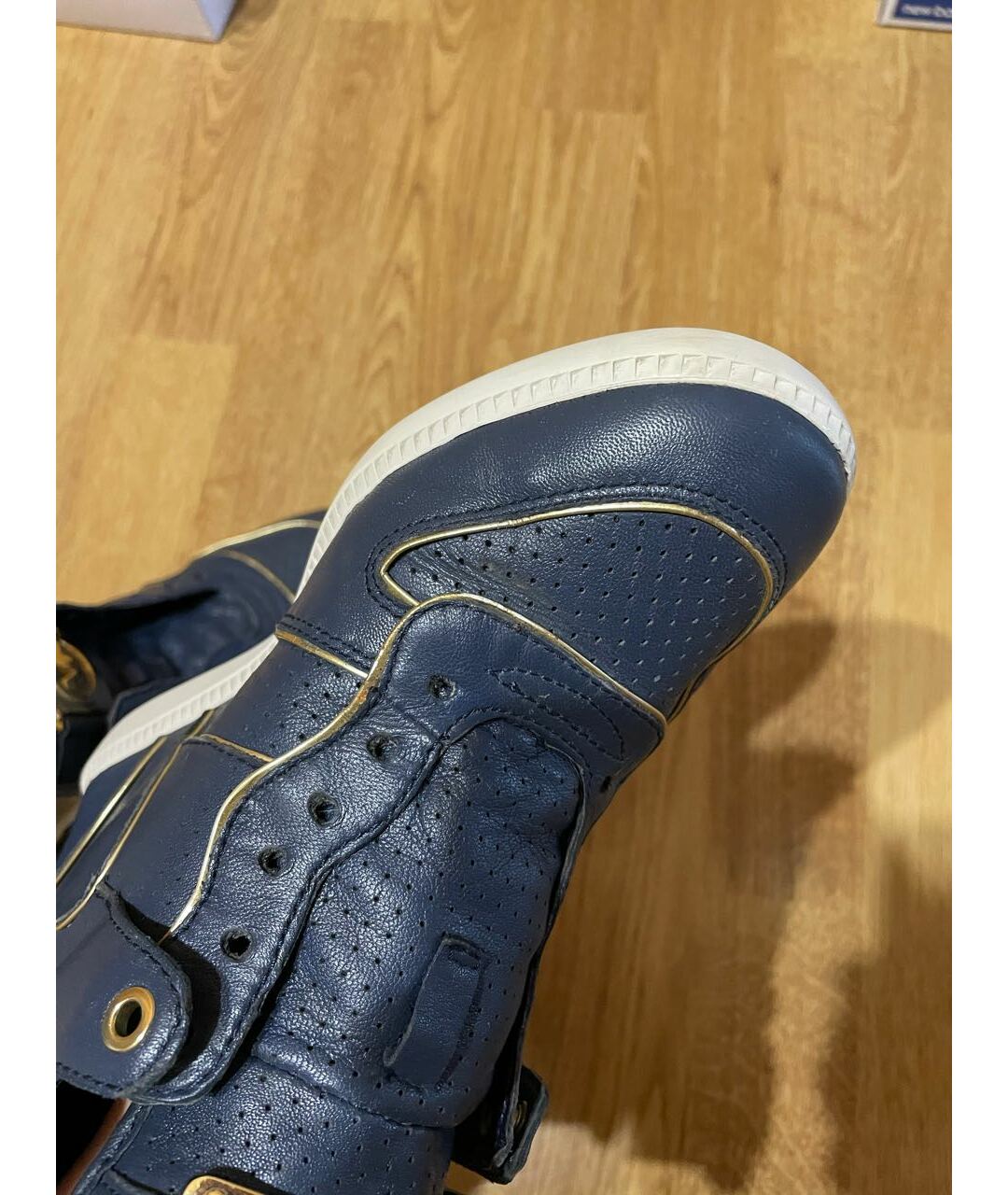 MICHAEL KORS Темно-синие кожаные кроссовки, фото 7