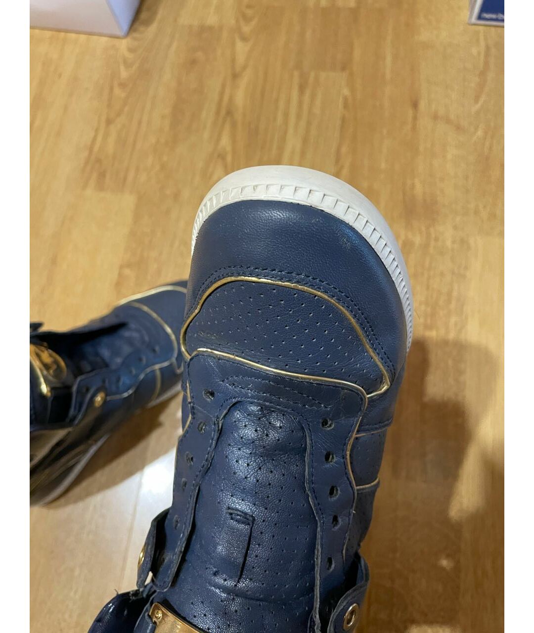 MICHAEL KORS Темно-синие кожаные кроссовки, фото 6