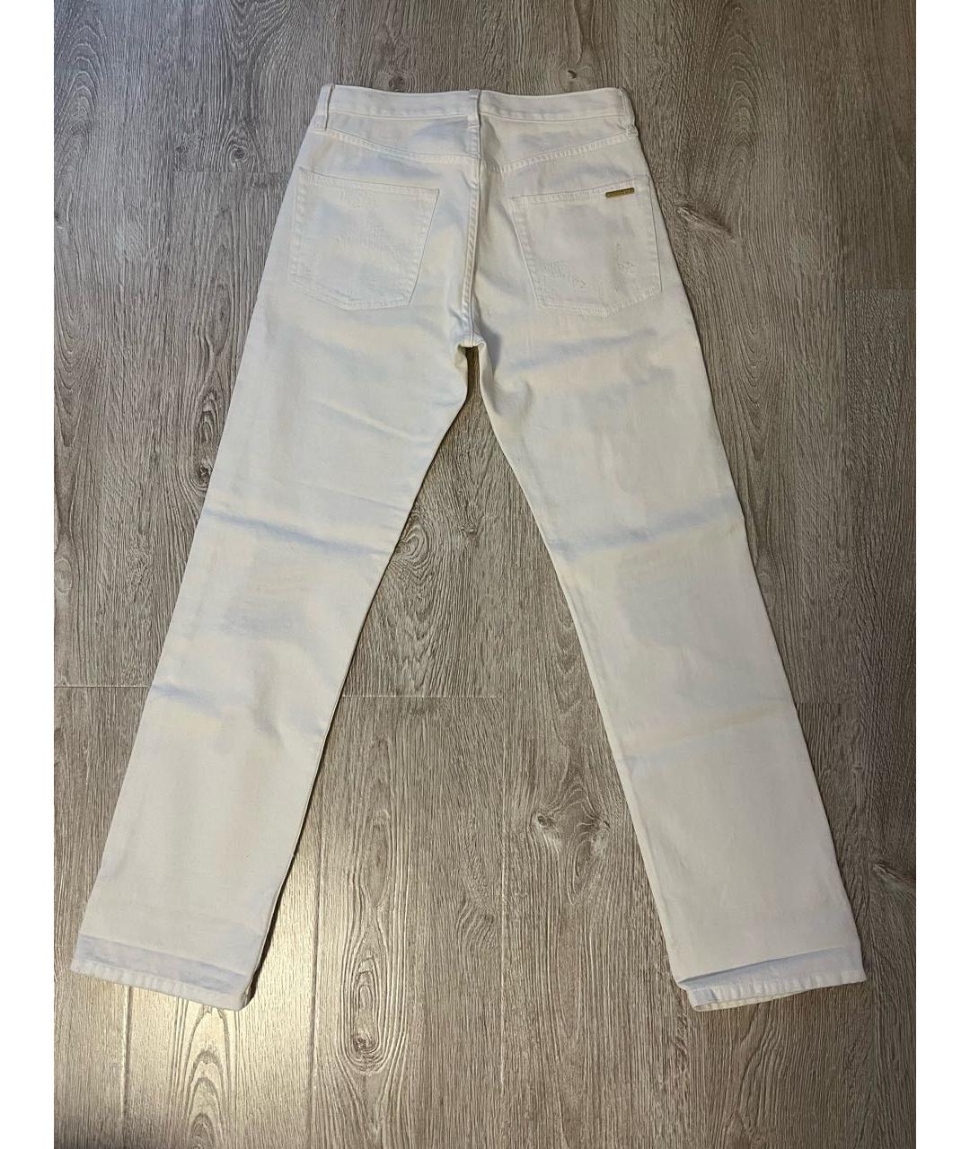 MICHAEL MICHAEL KORS Белые хлопковые прямые джинсы, фото 2