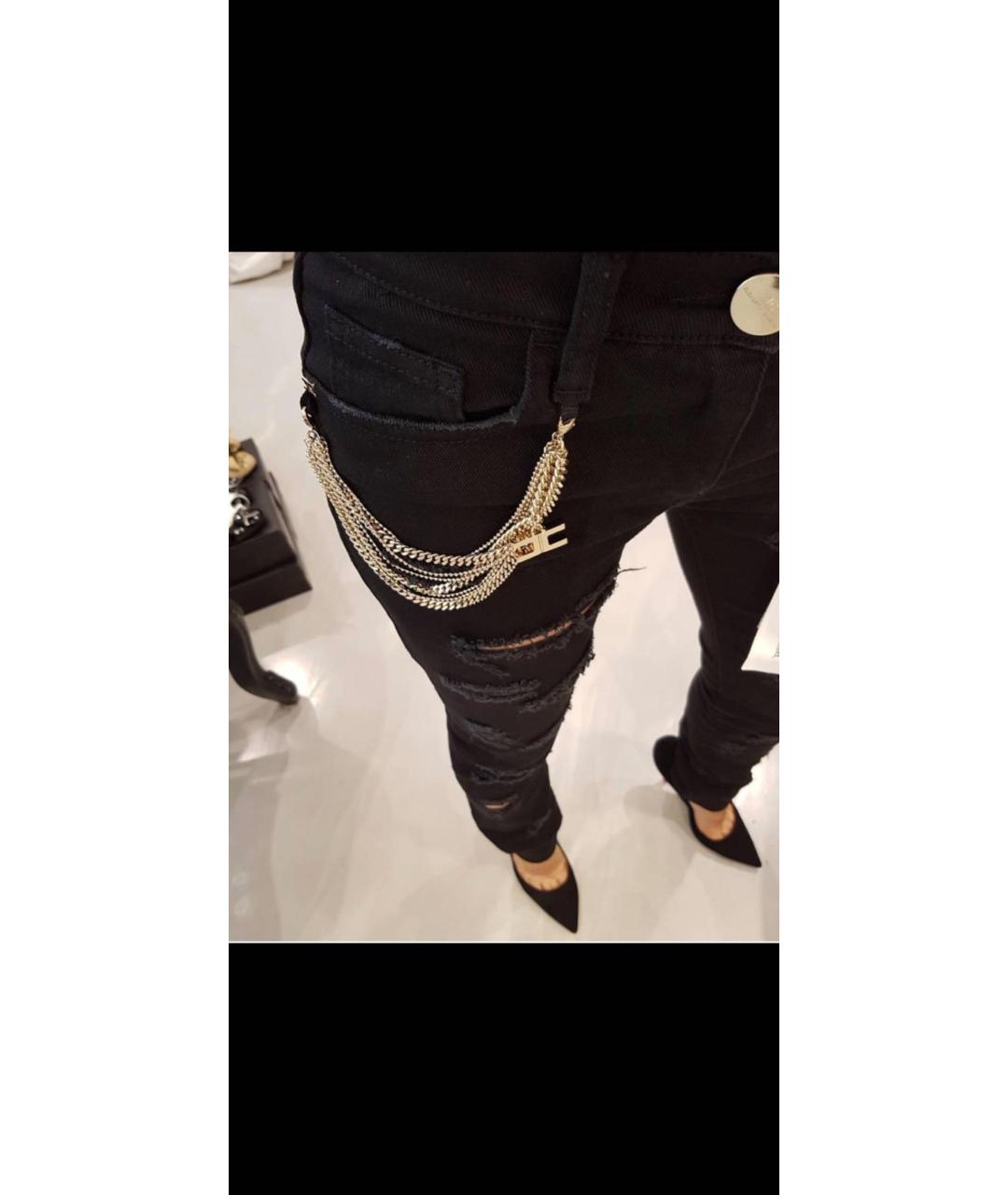 ELISABETTA FRANCHI Черные хлопковые брюки широкие, фото 2