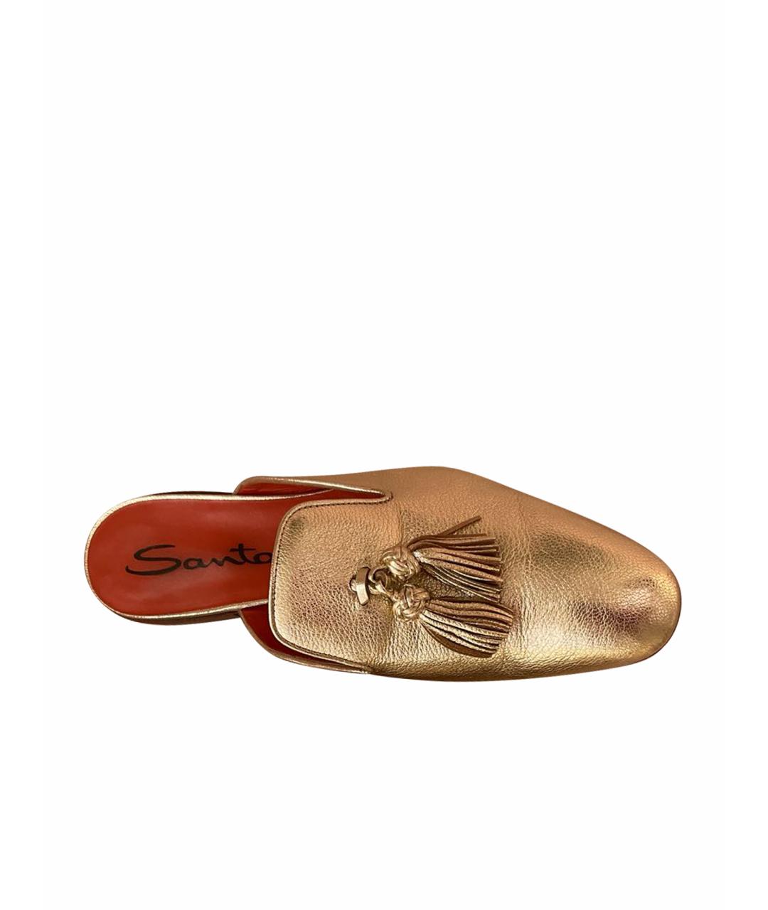 SANTONI Золотые кожаные мюли для женщин – купить в интернет магазине с ...