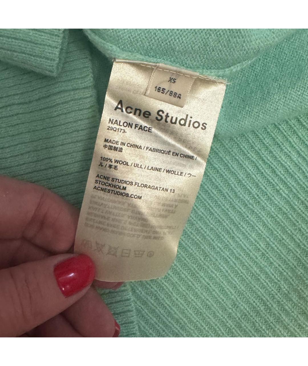 ACNE STUDIOS Бирюзовый шерстяной джемпер / свитер, фото 3