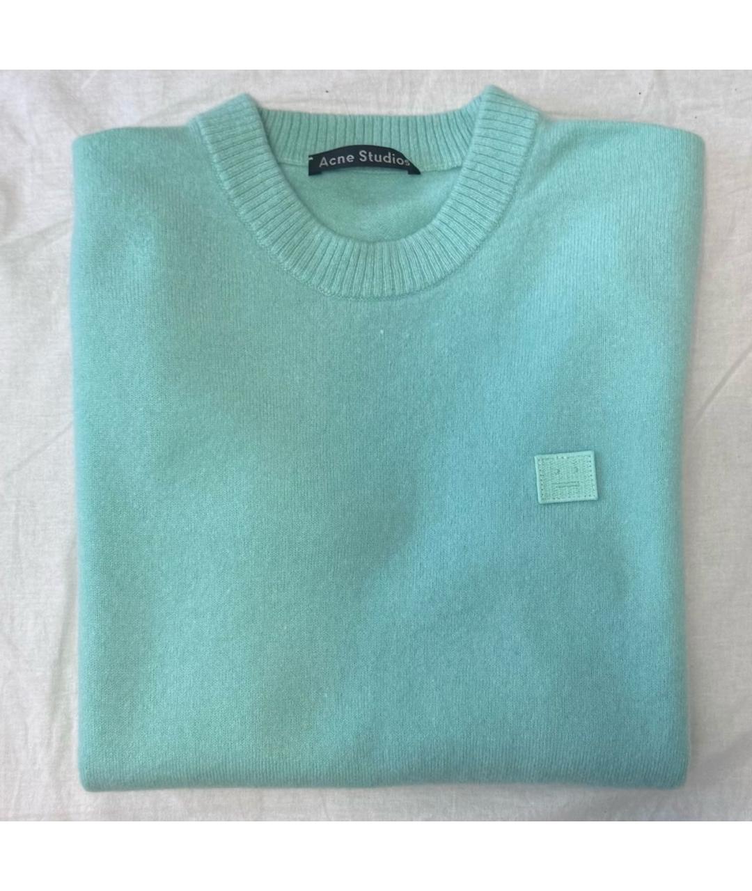 ACNE STUDIOS Бирюзовый шерстяной джемпер / свитер, фото 2