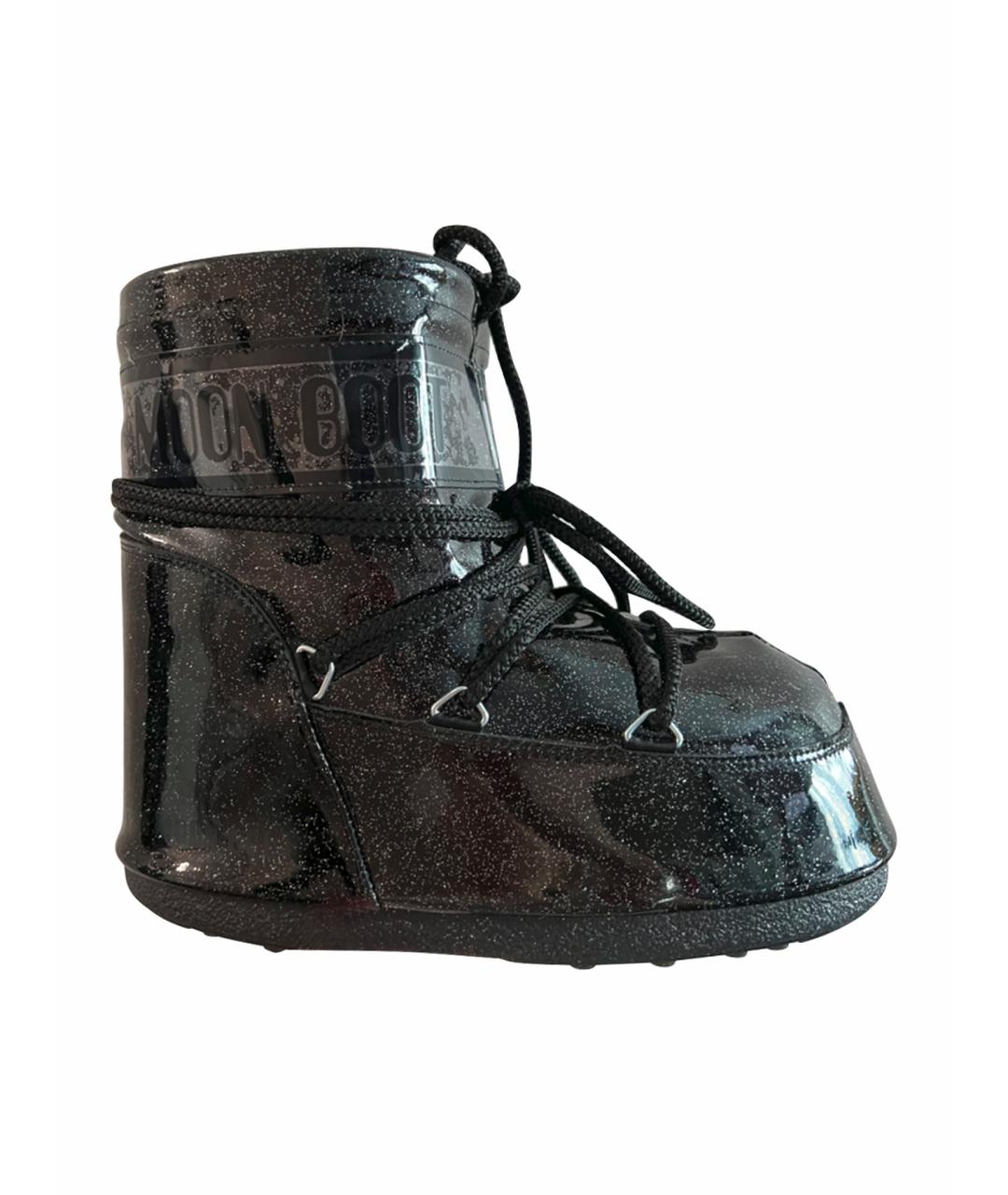 MOON BOOT Черные резиновые ботинки, фото 1