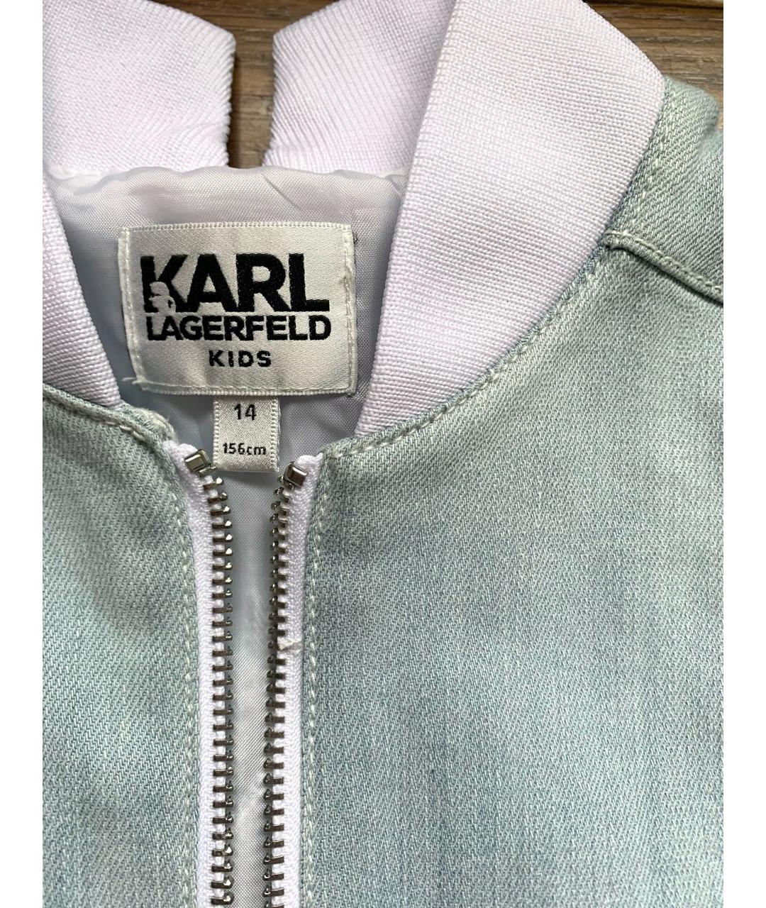 KARL LAGERFELD KIDS Голубой хлопковый жакет / жилет, фото 3