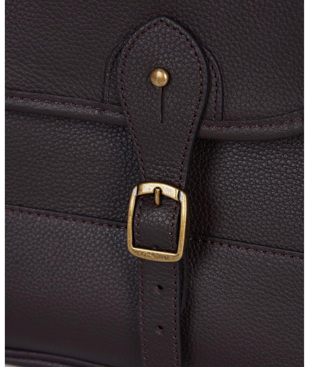 BARBOUR Коричневый кожаный портфель, фото 5