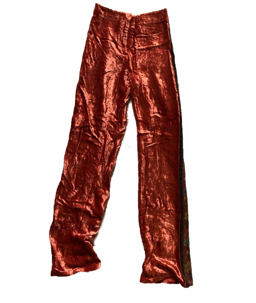 PAUL SMITH Красные бархатные брюки широкие, фото 5