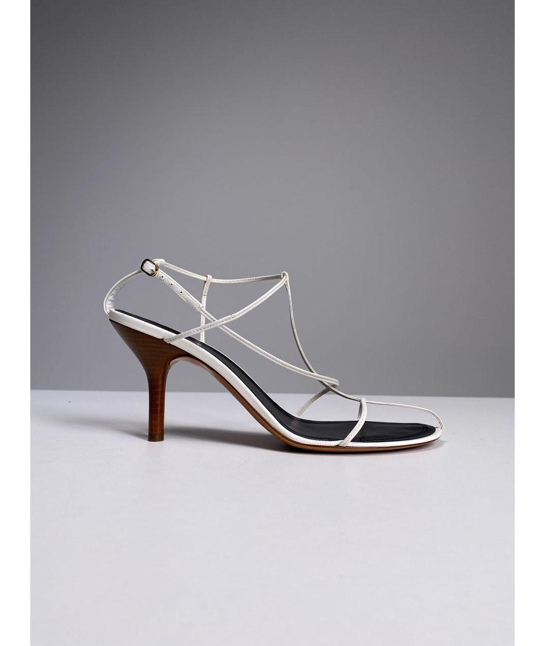 CELINE Белые кожаные босоножки, фото 6