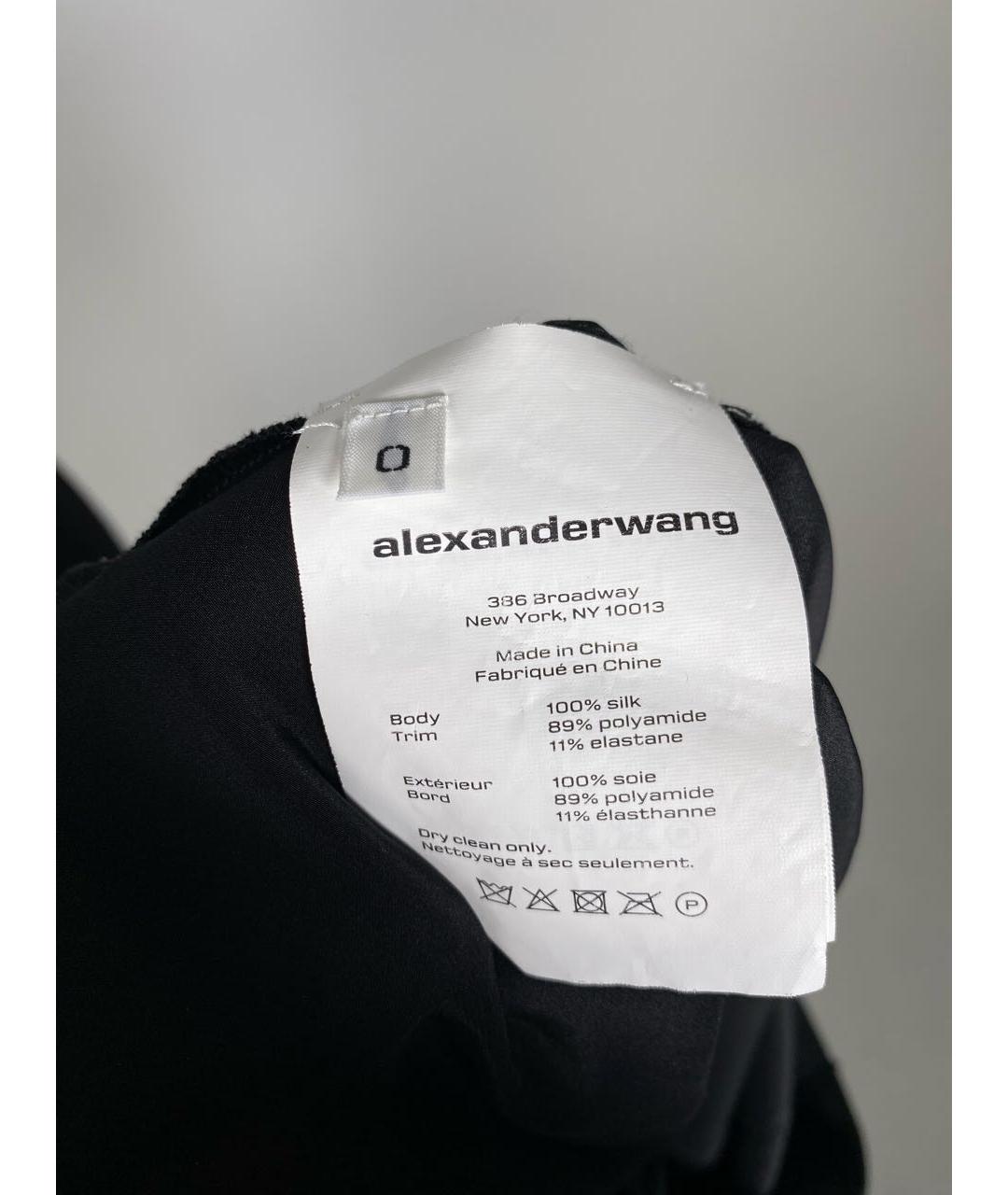 ALEXANDER WANG Черное шелковое коктейльное платье, фото 5
