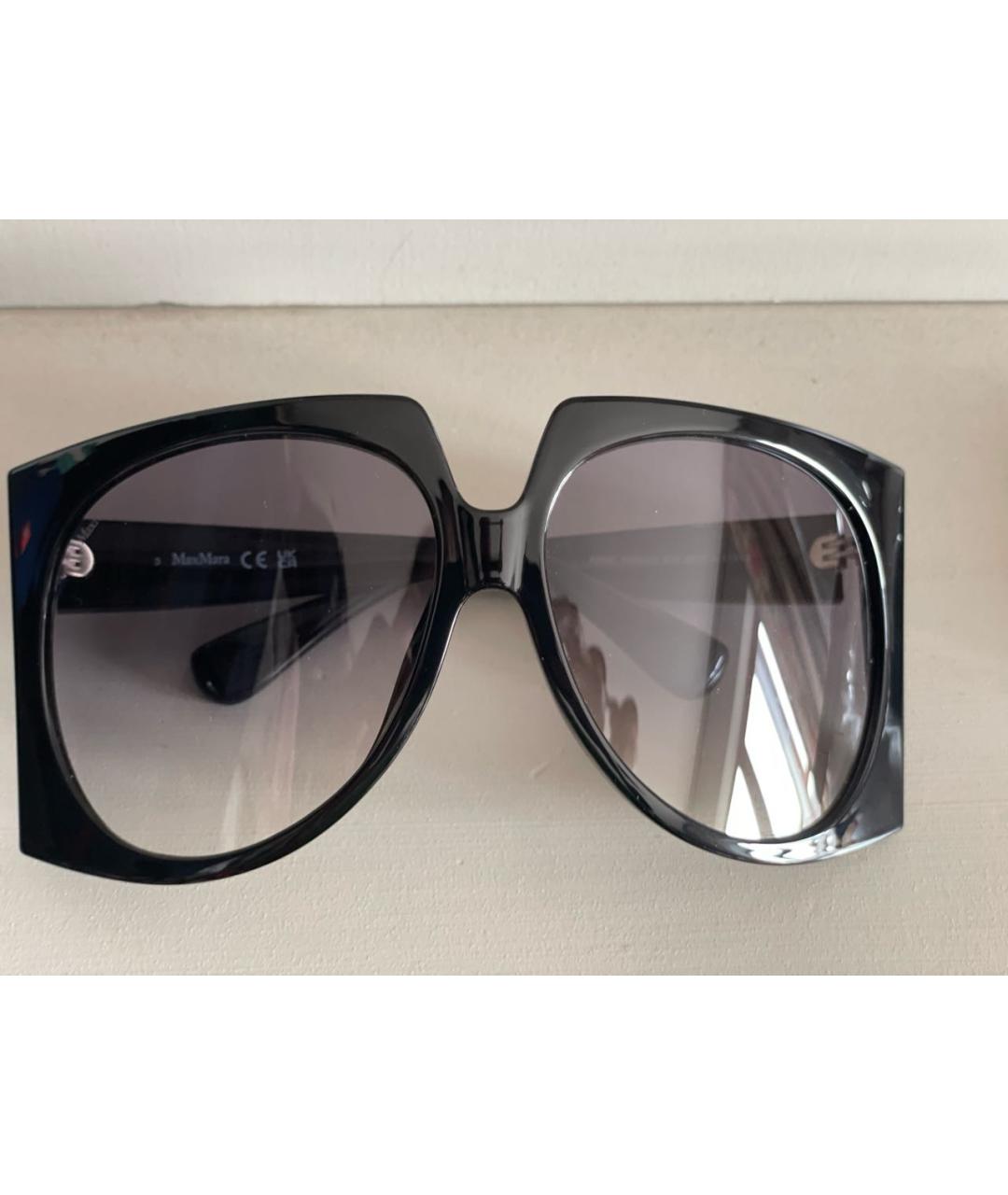MAX MARA Черные пластиковые солнцезащитные очки, фото 3