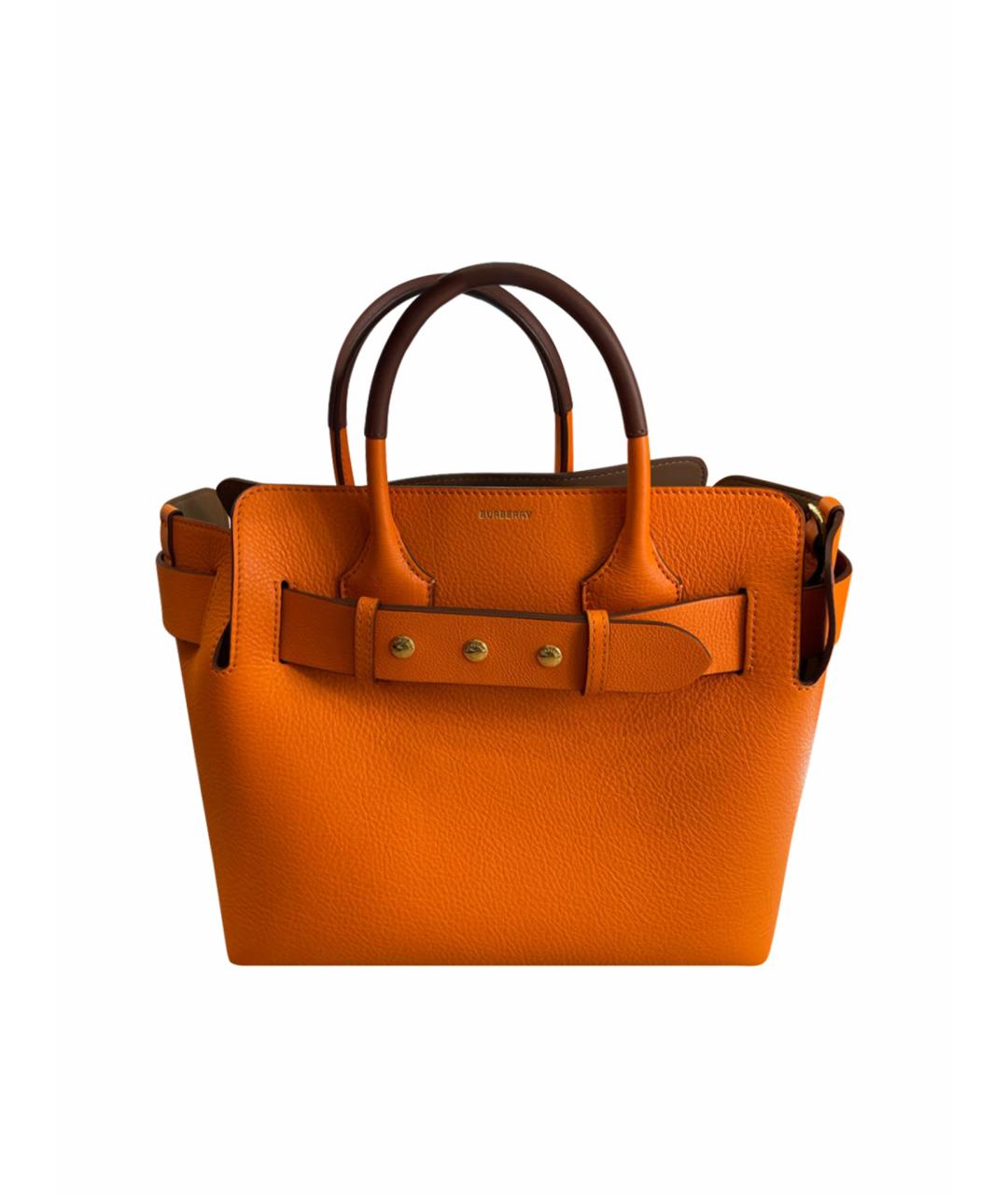 BURBERRY Оранжевая кожаная сумка тоут, фото 1