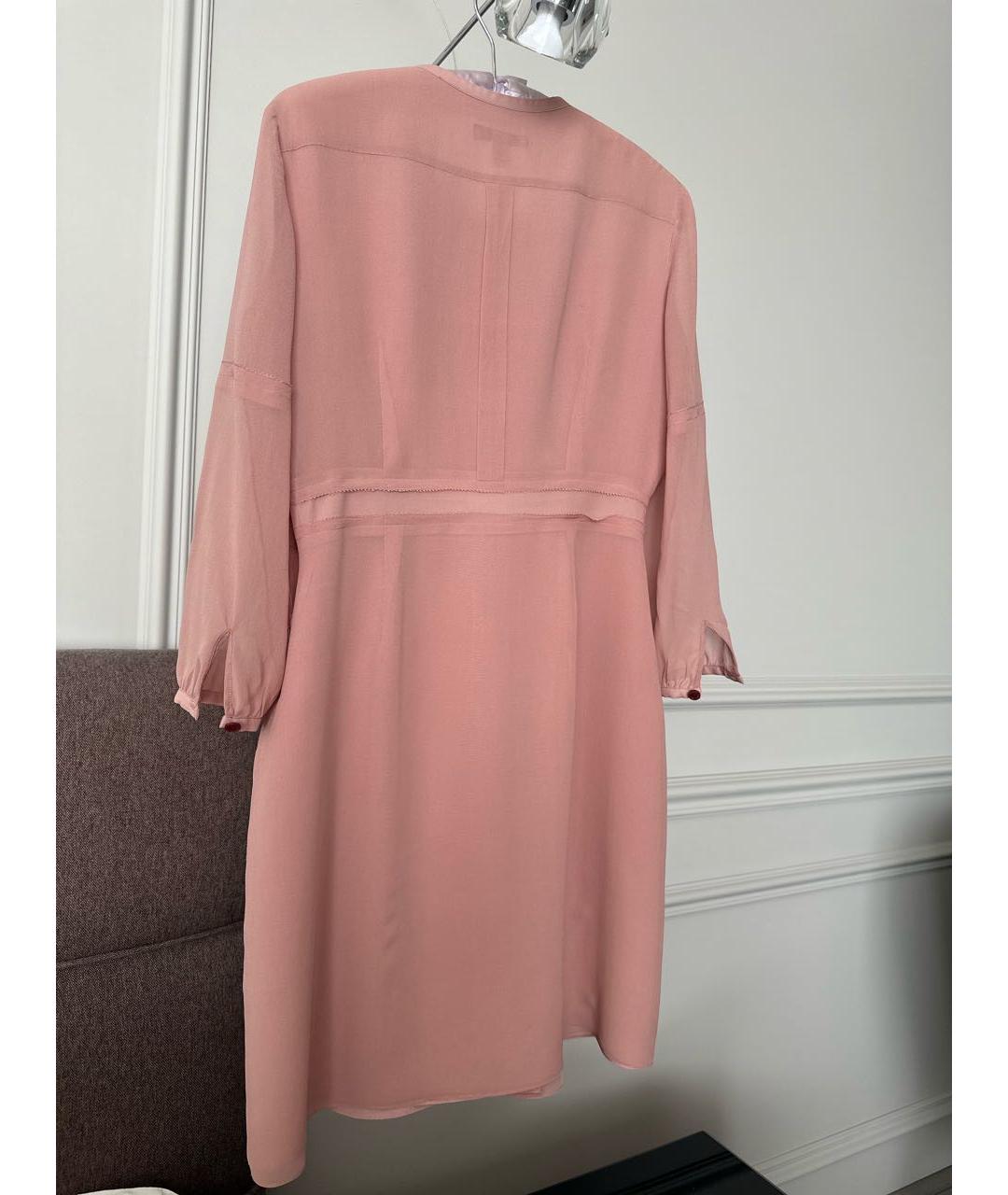 BURBERRY Розовое шелковое повседневное платье, фото 2