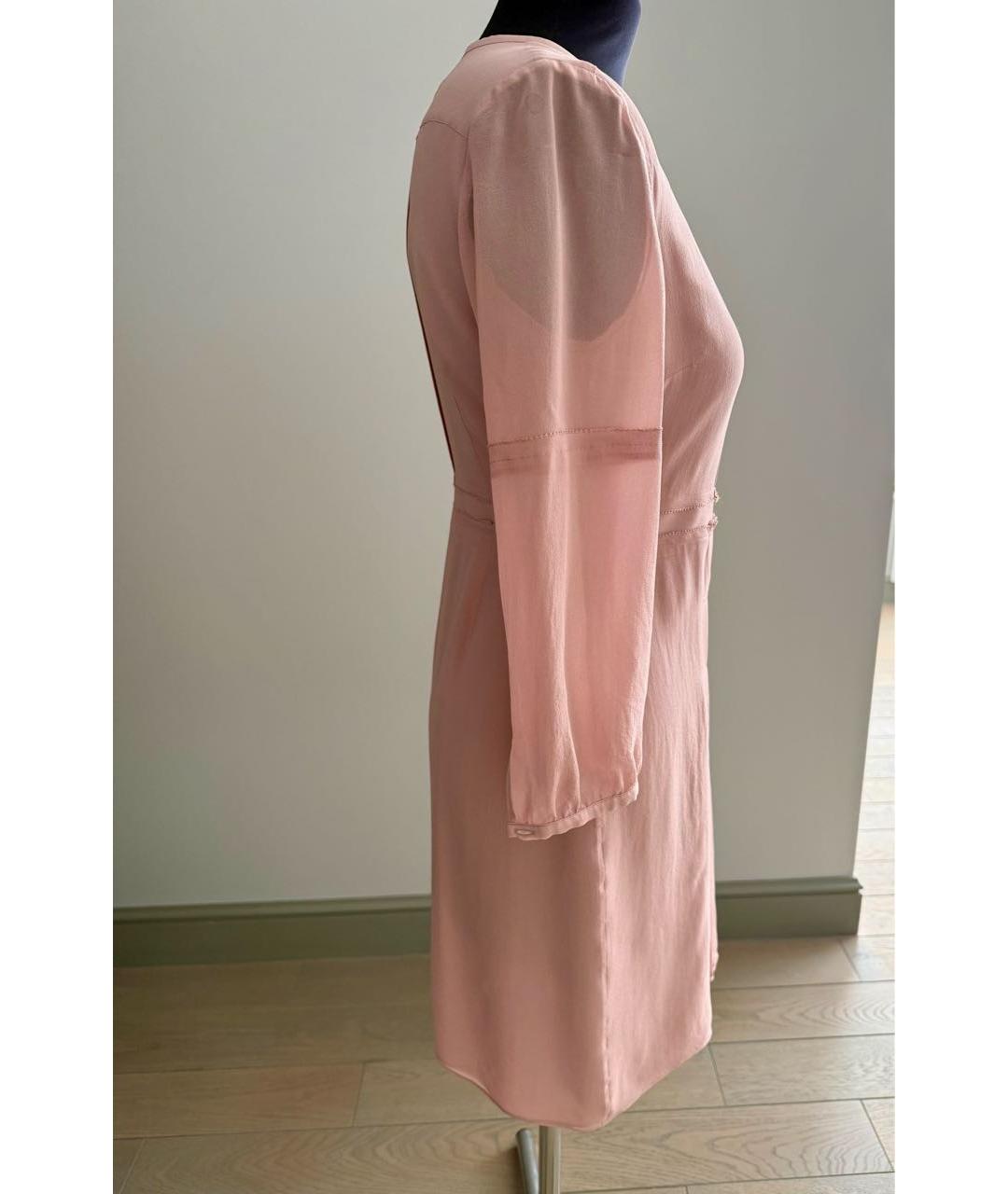BURBERRY Розовое шелковое повседневное платье, фото 8
