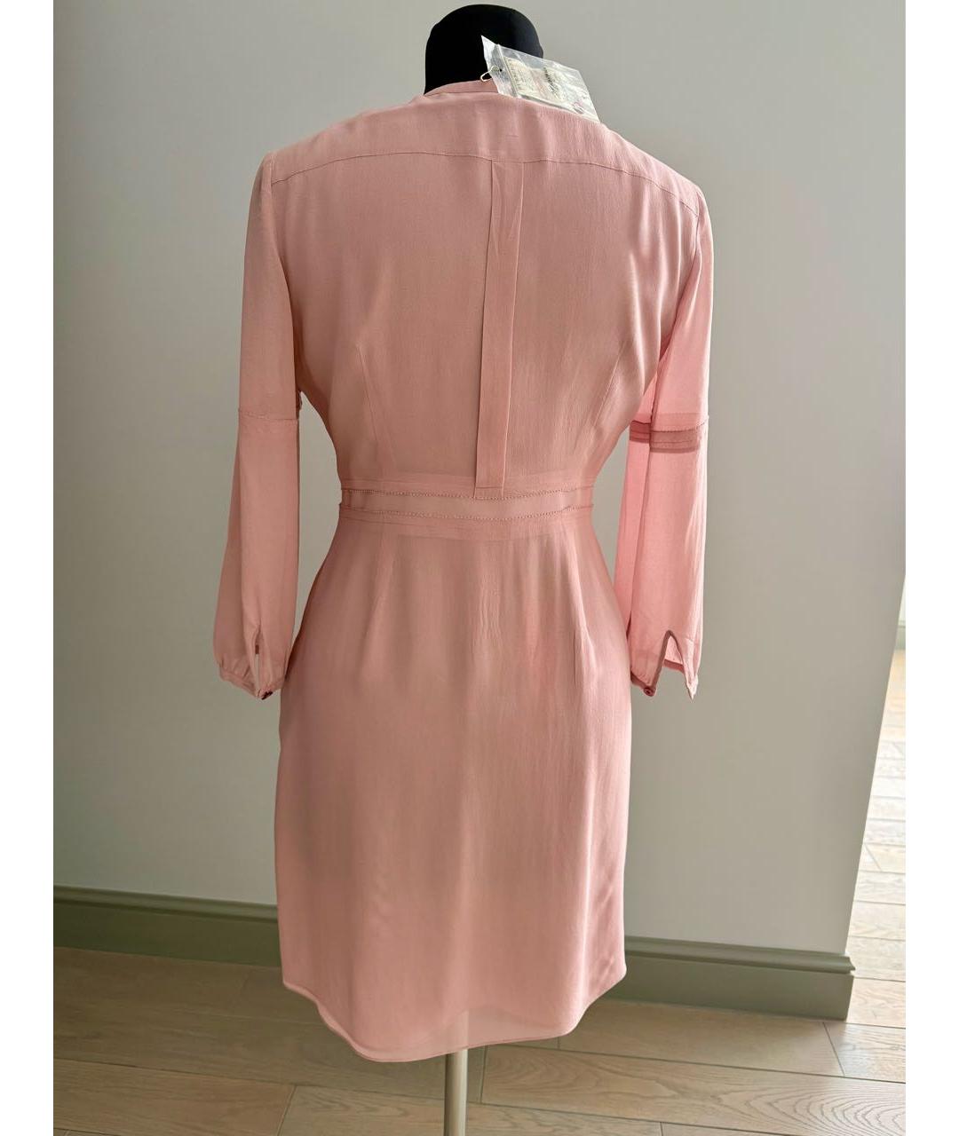 BURBERRY Розовое шелковое повседневное платье, фото 5