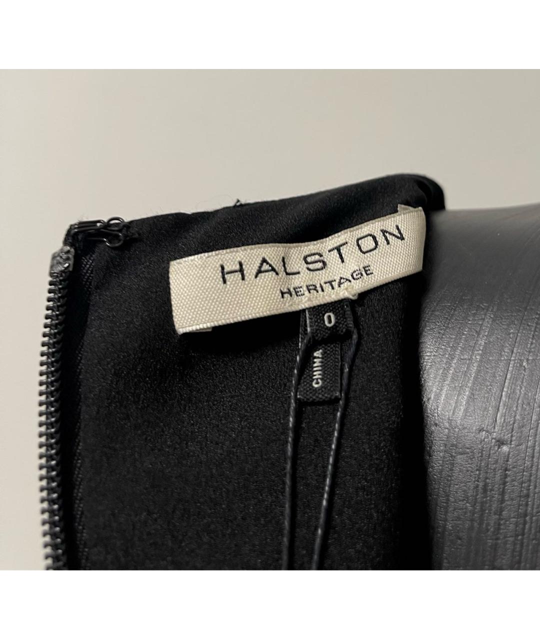 HALSTON HERITAGE Черное хлопковое платье, фото 7