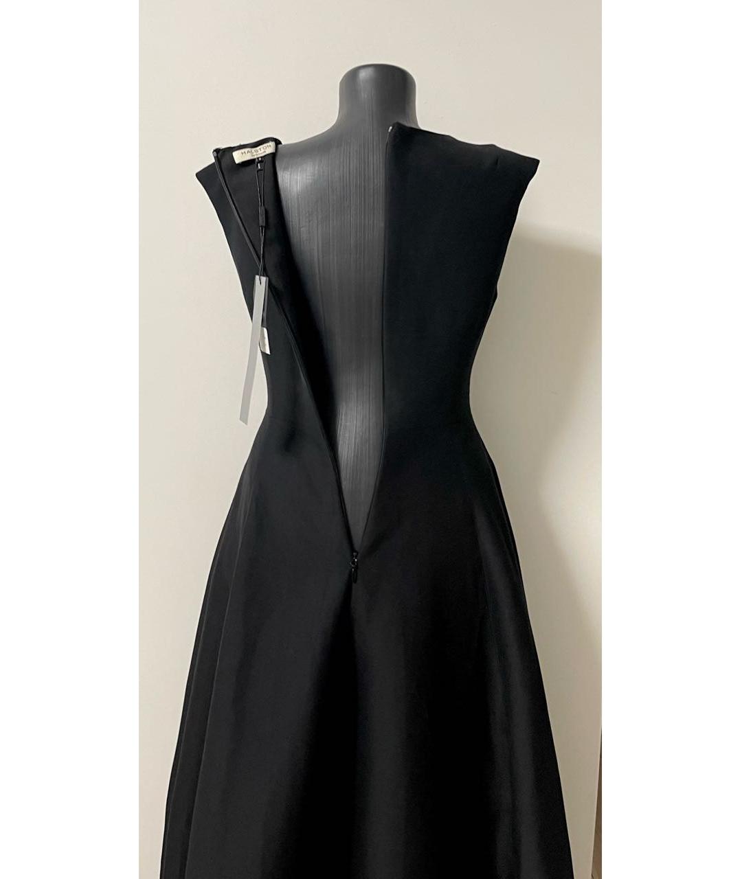HALSTON HERITAGE Черное хлопковое платье, фото 5