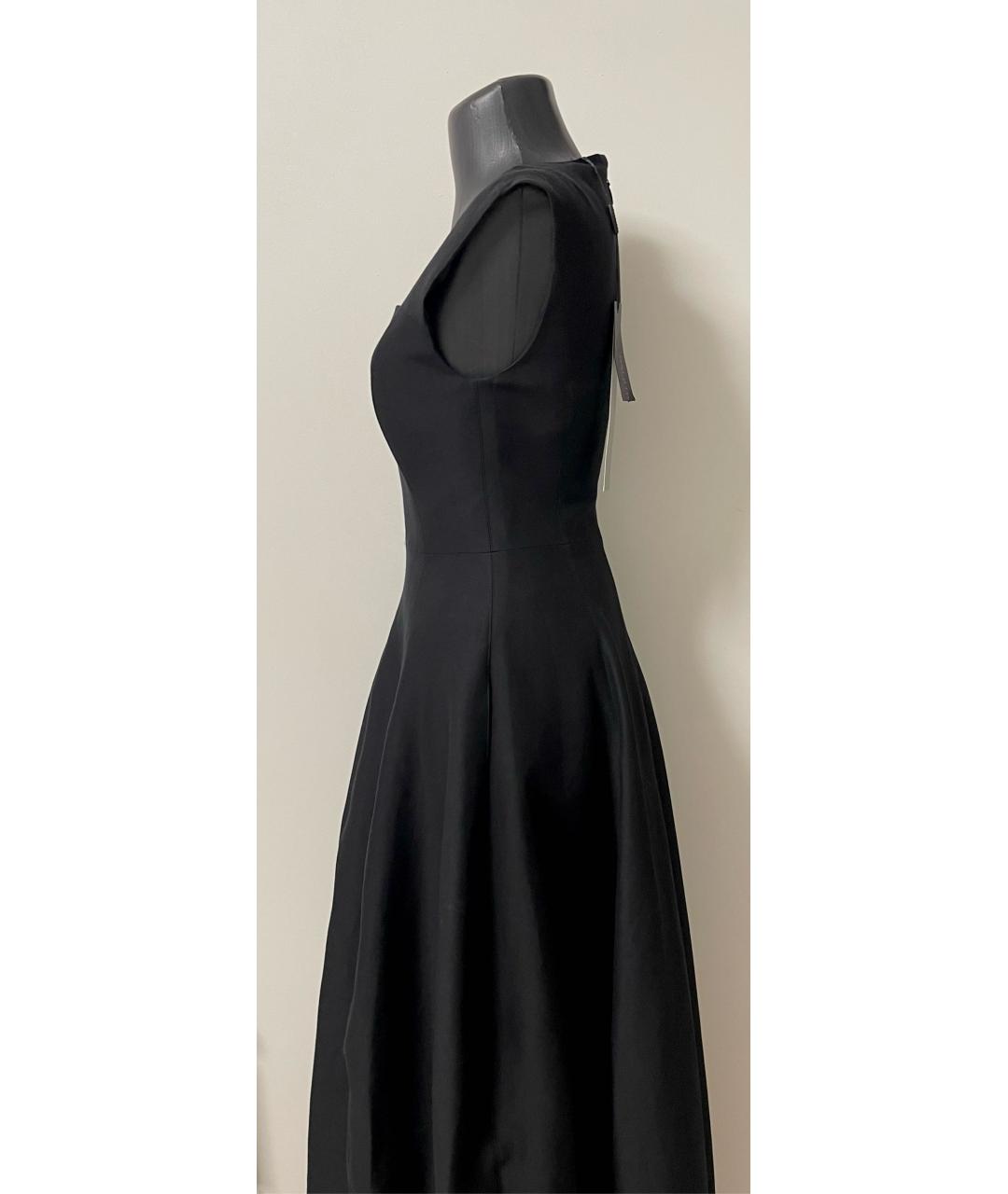 HALSTON HERITAGE Черное хлопковое платье, фото 4