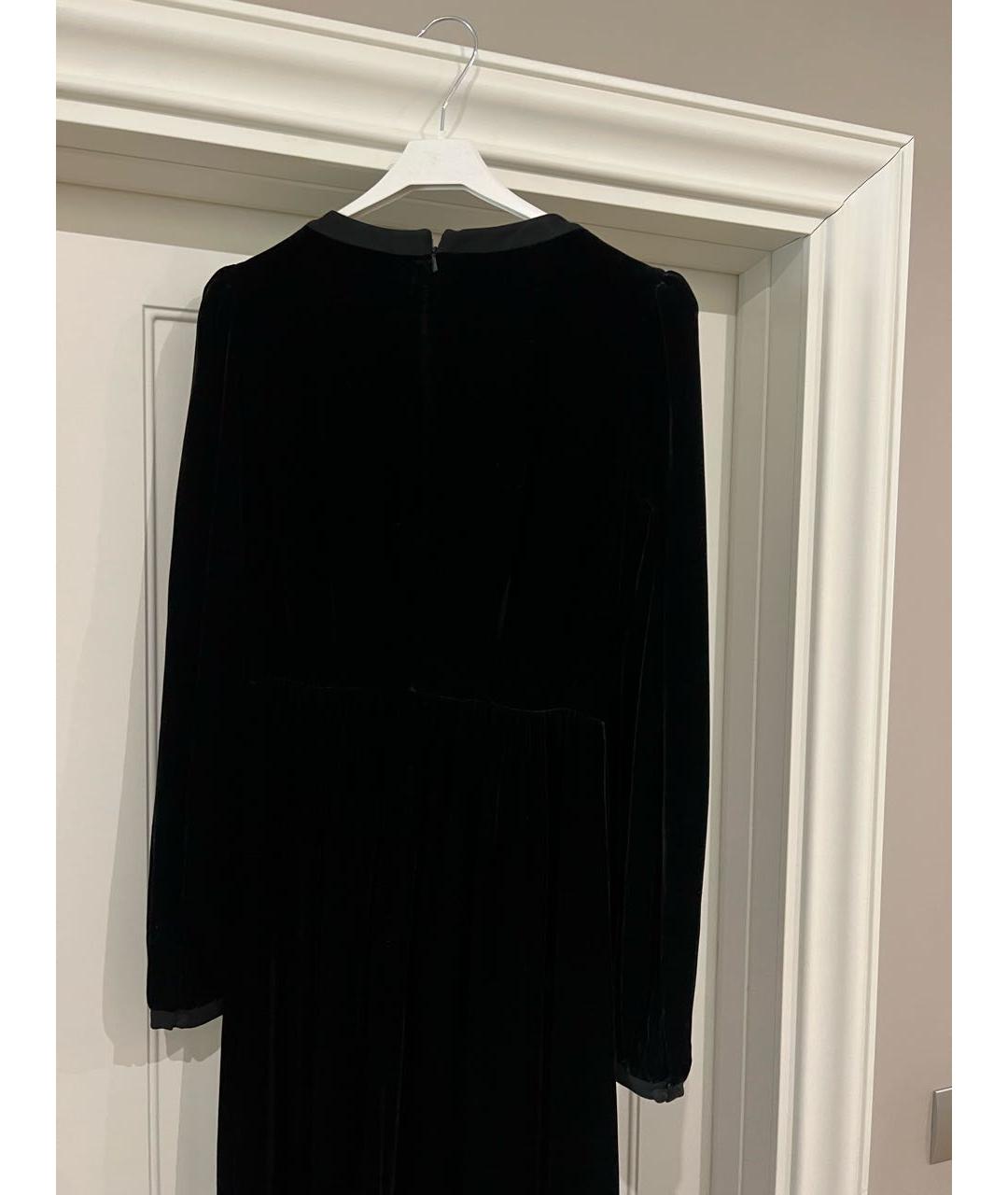SALONI Черное бархатное вечернее платье, фото 4