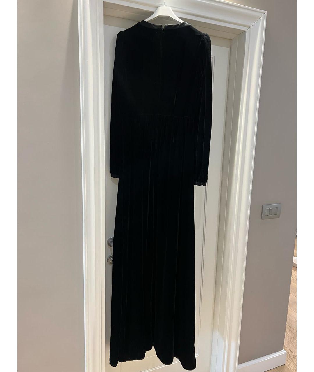 SALONI Черное бархатное вечернее платье, фото 3