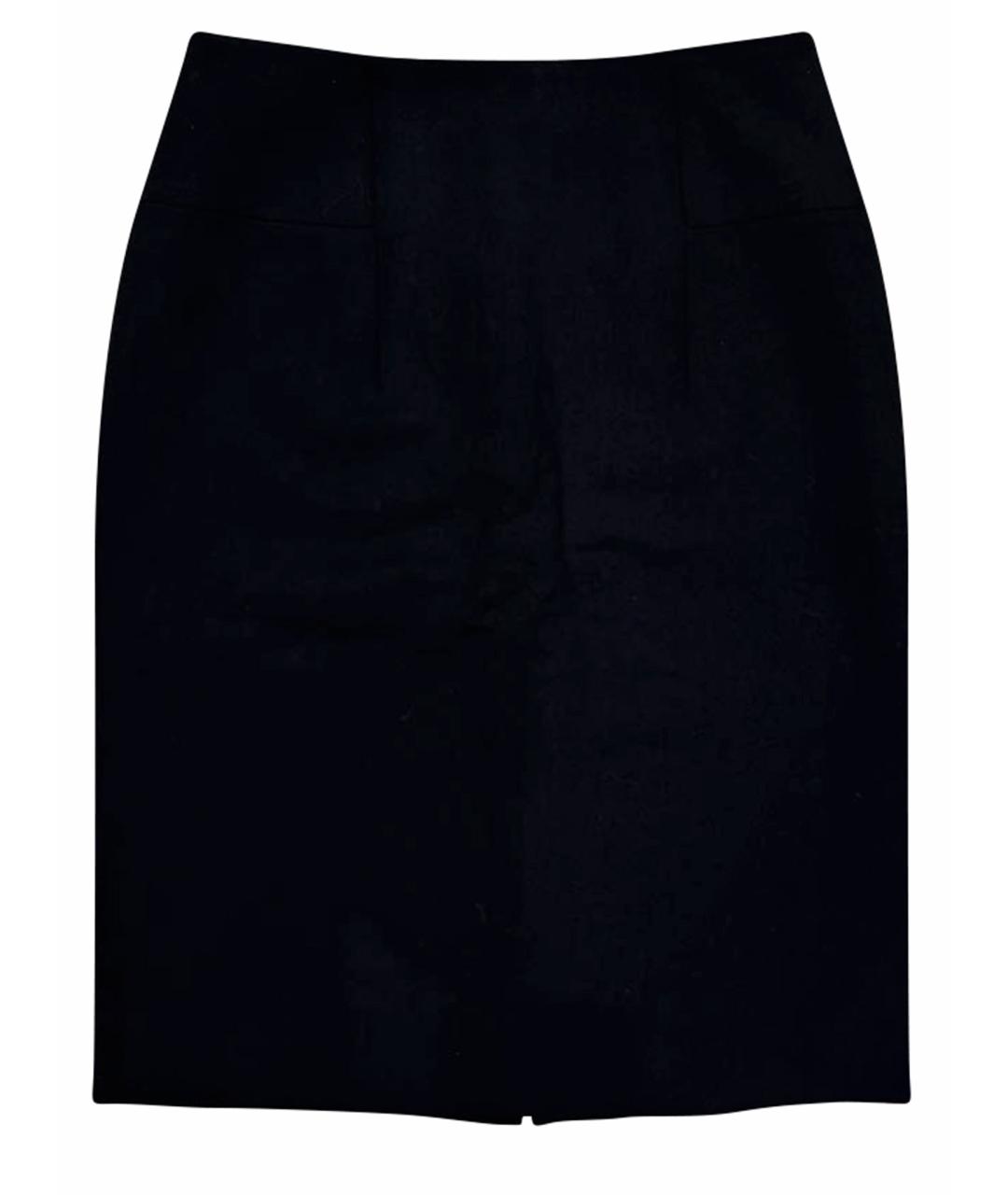 HERMES PRE-OWNED Черная шерстяная юбка миди, фото 1