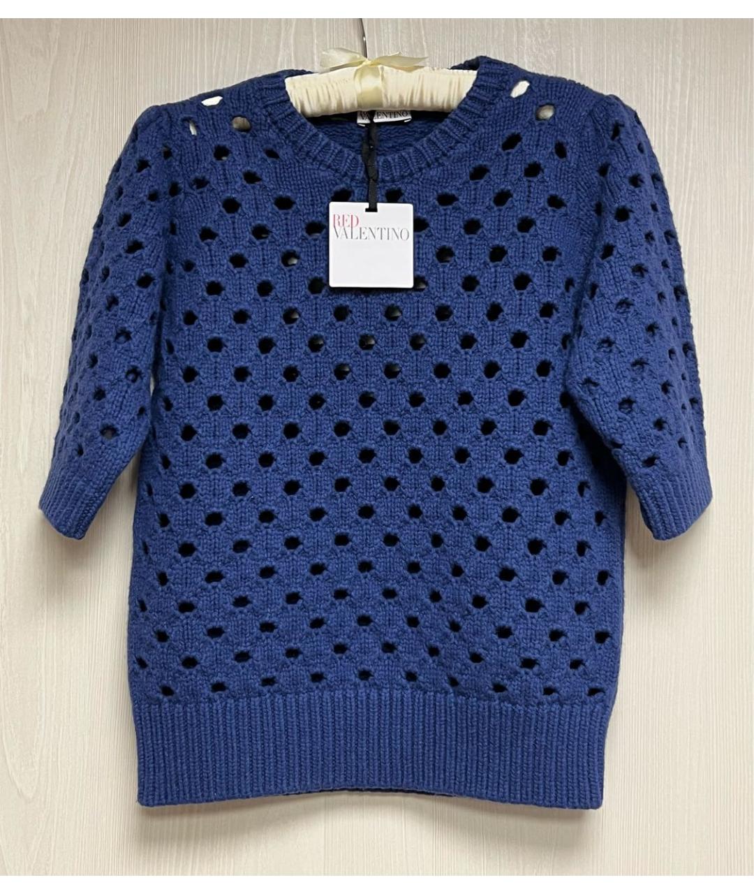 RED VALENTINO Синий шерстяной джемпер / свитер, фото 4