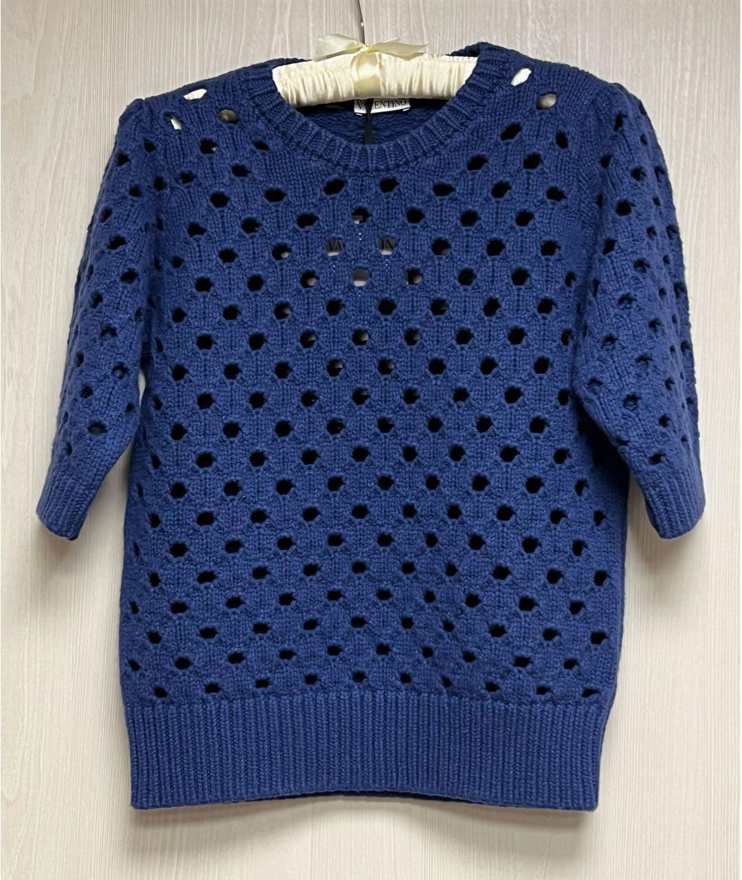 RED VALENTINO Синий шерстяной джемпер / свитер, фото 5