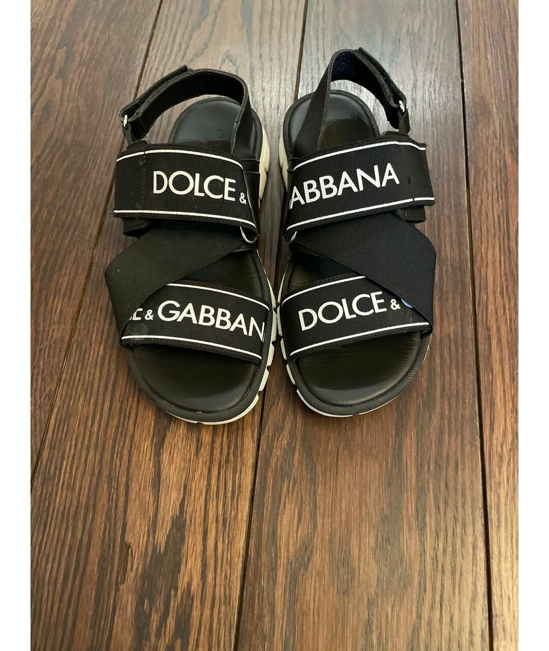 DOLCE&GABBANA Черные кожаные сандалии и шлепанцы, фото 2