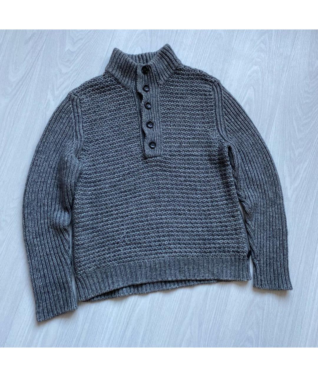 HUGO BOSS Серый шерстяной джемпер / свитер, фото 3