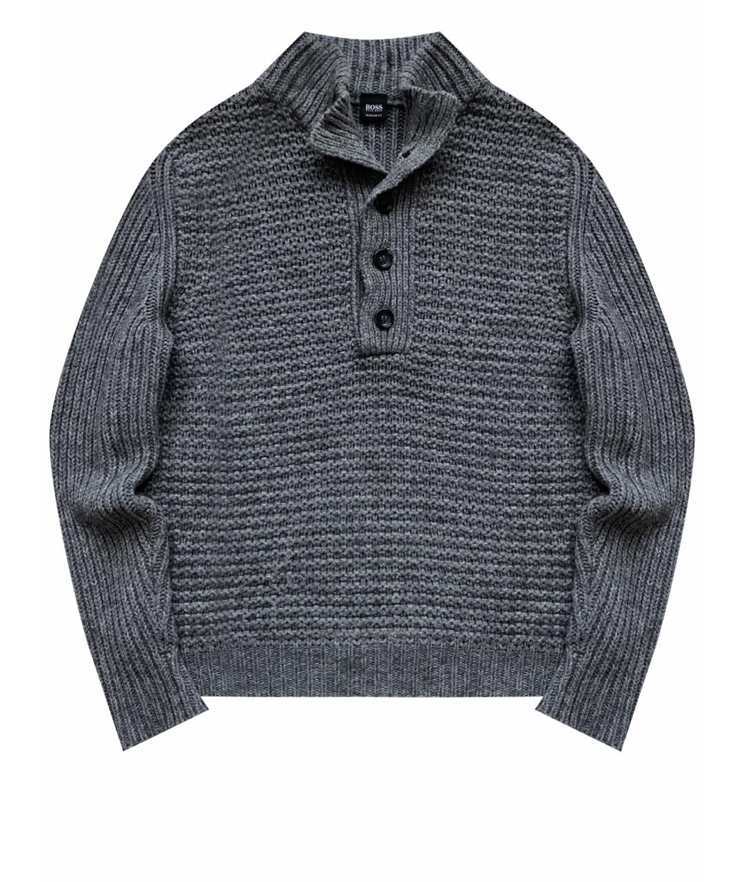 HUGO BOSS Серый шерстяной джемпер / свитер, фото 1