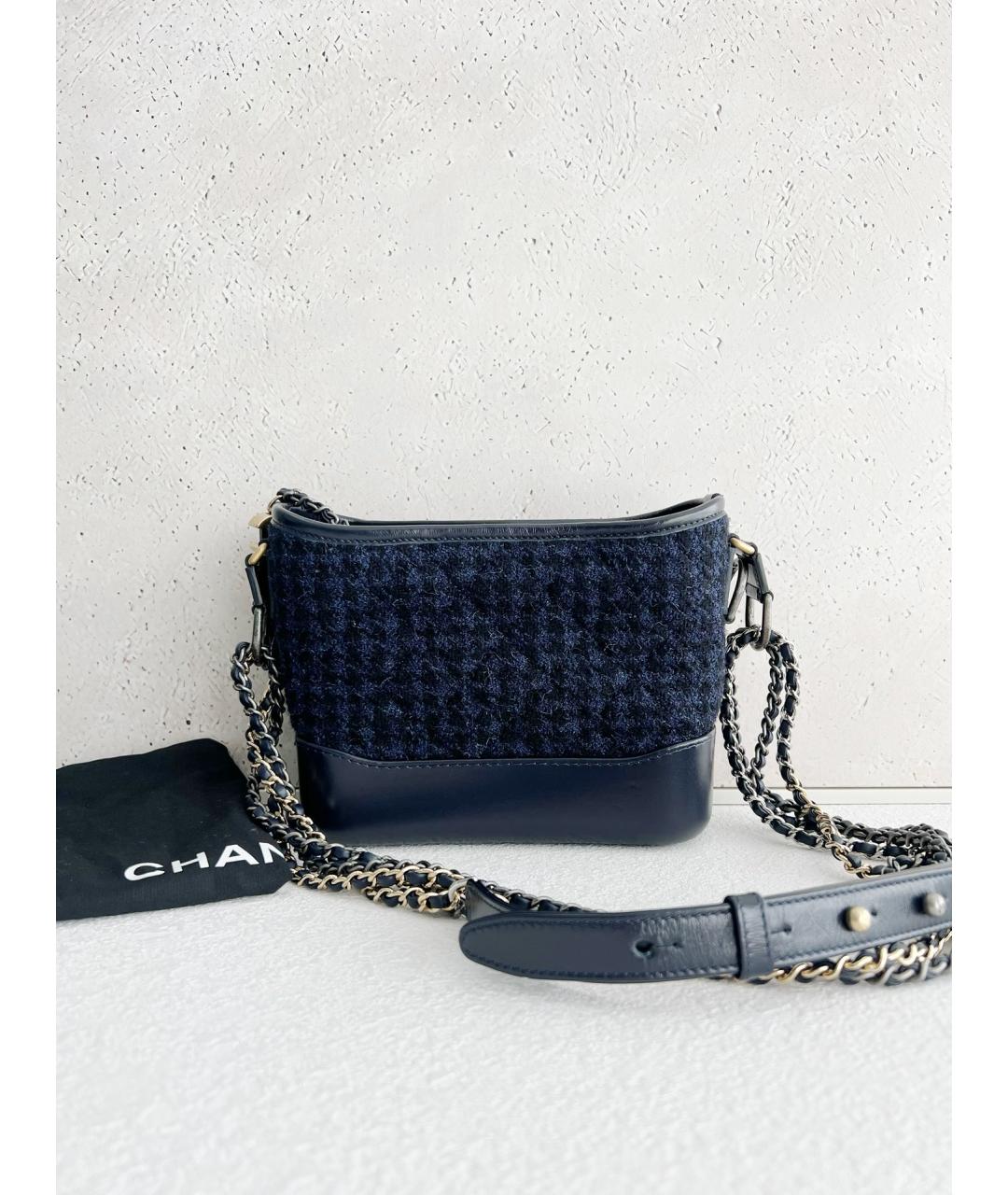 CHANEL Темно-синяя твидовая сумка через плечо, фото 2