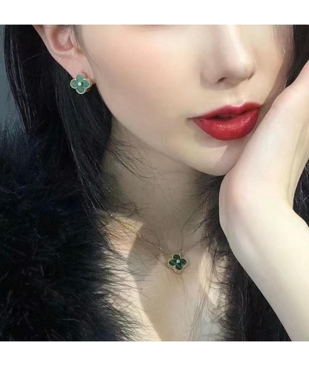 VAN CLEEF & ARPELS Зеленые серьги из желтого золота, фото 6
