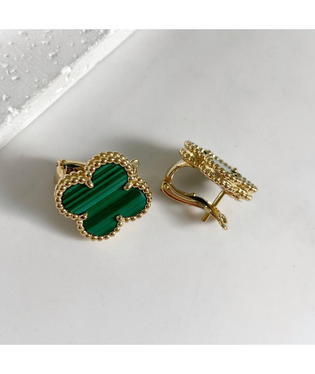 VAN CLEEF & ARPELS Зеленые серьги из желтого золота, фото 5
