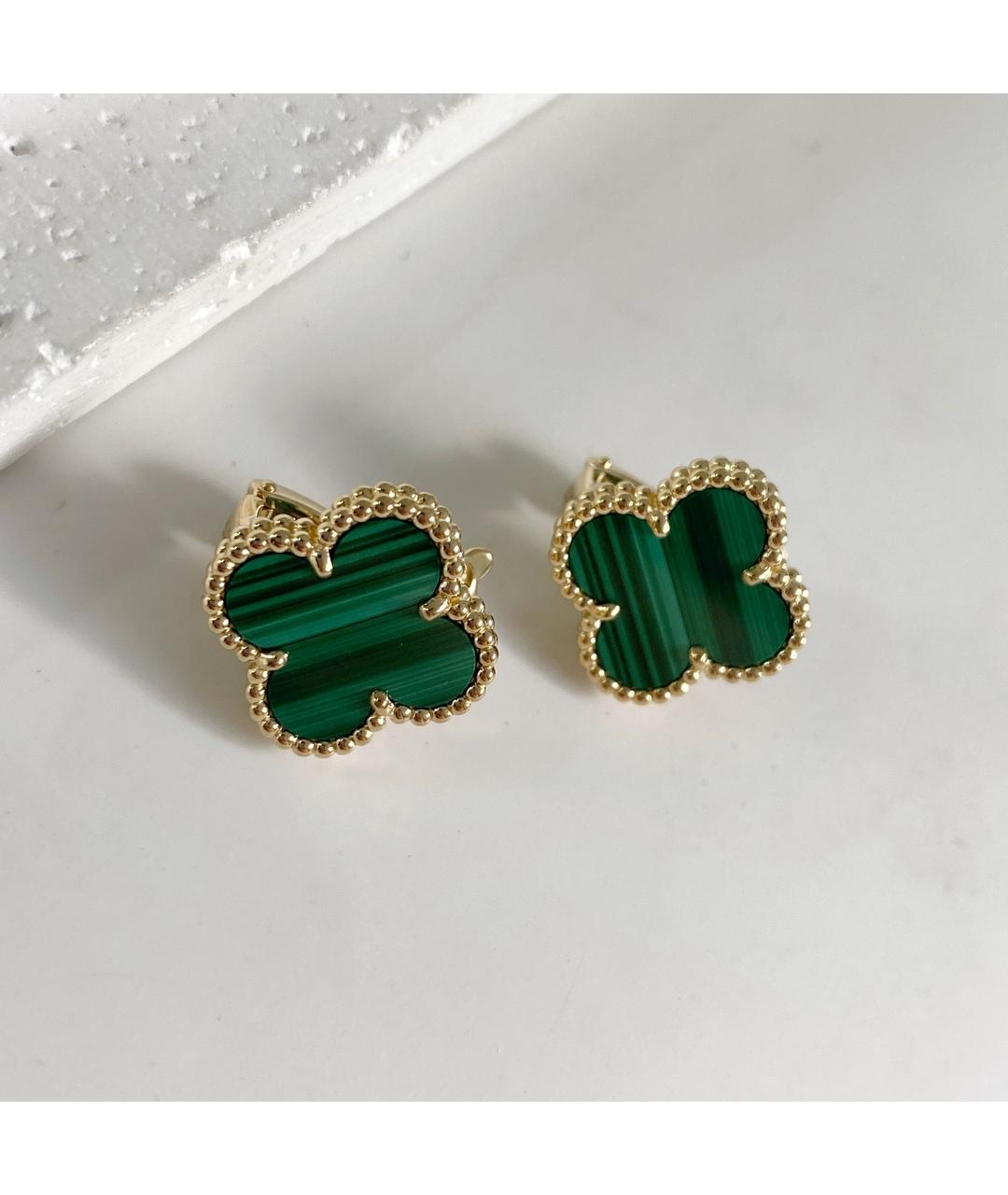 VAN CLEEF & ARPELS Зеленые серьги из желтого золота, фото 3