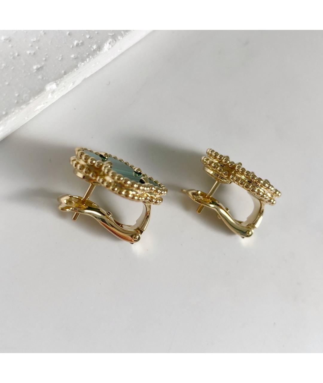 VAN CLEEF & ARPELS Зеленые серьги из желтого золота, фото 4