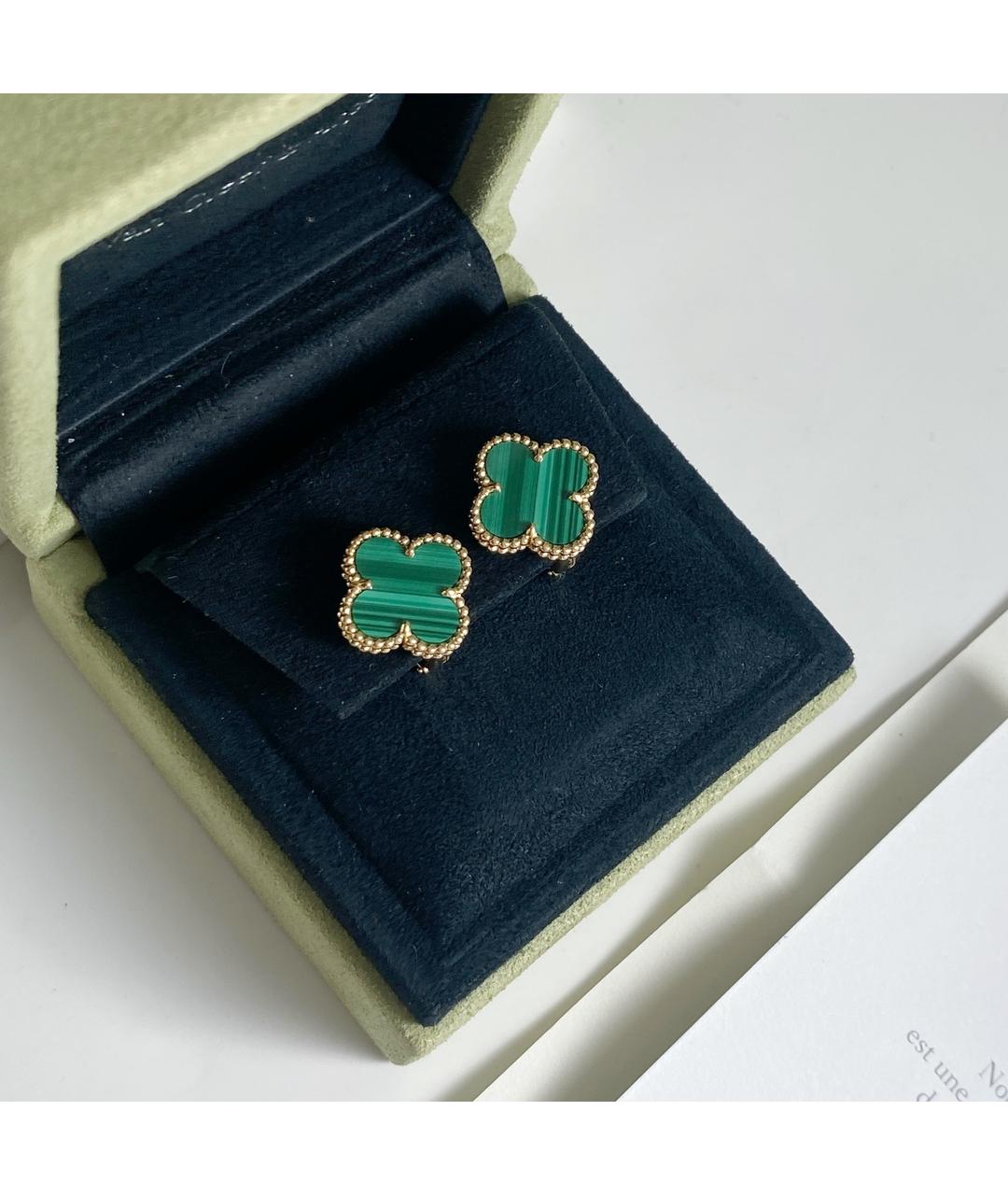 VAN CLEEF & ARPELS Зеленые серьги из желтого золота, фото 2