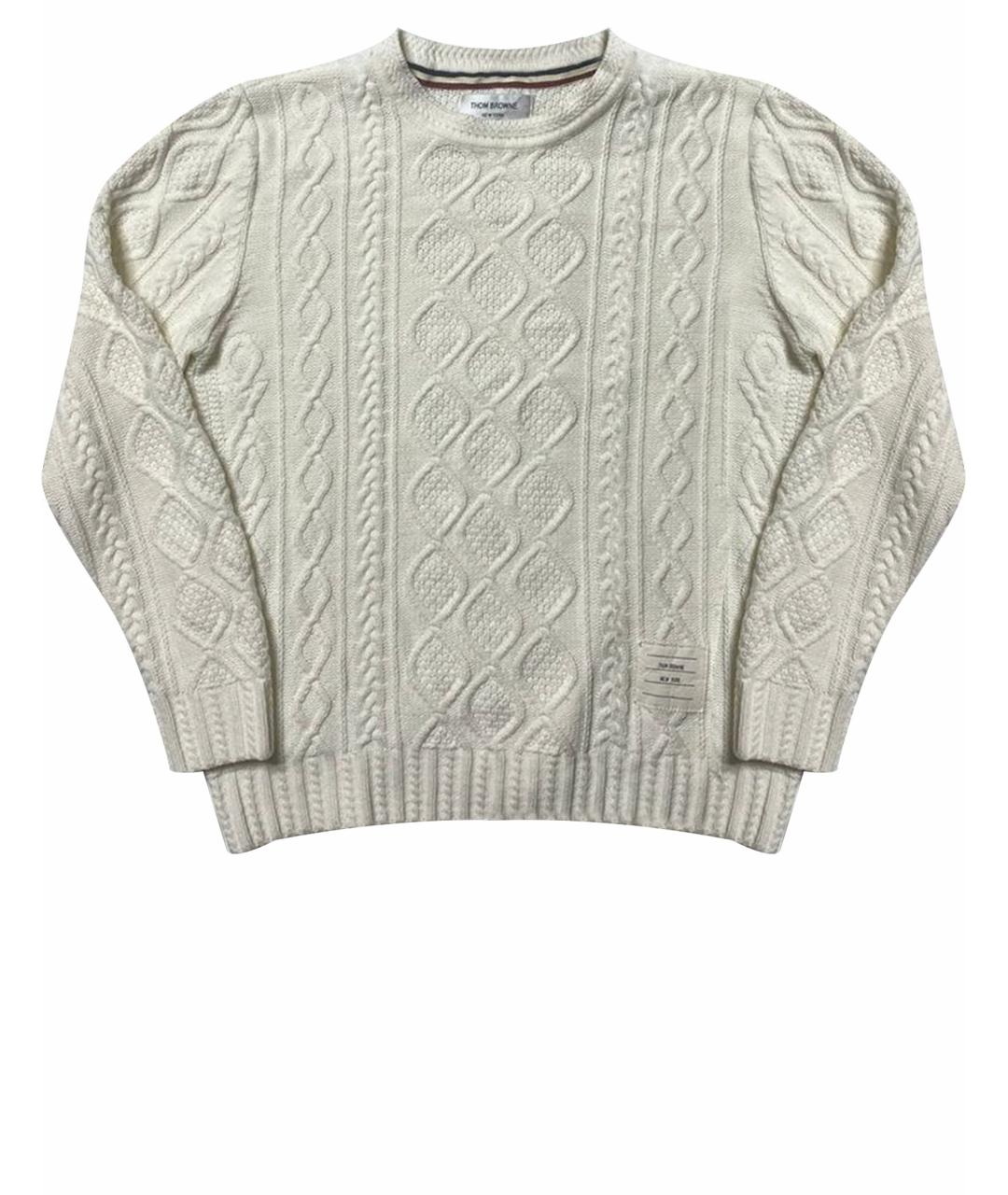 THOM BROWNE Белый хлопковый джемпер / свитер, фото 1