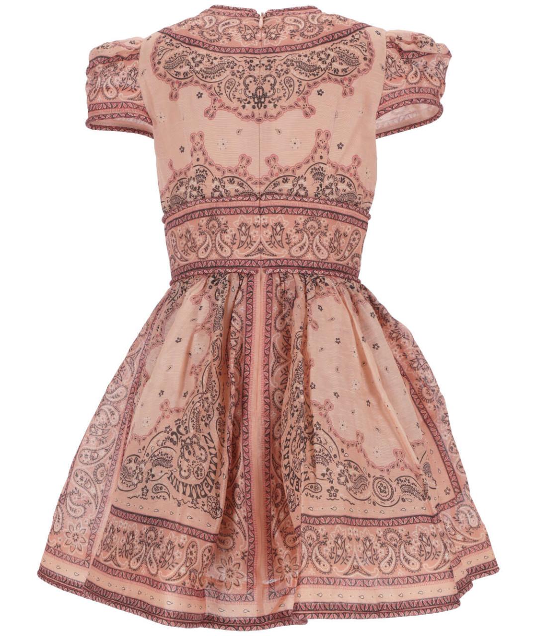 ZIMMERMANN Розовое льняное повседневное платье, фото 3