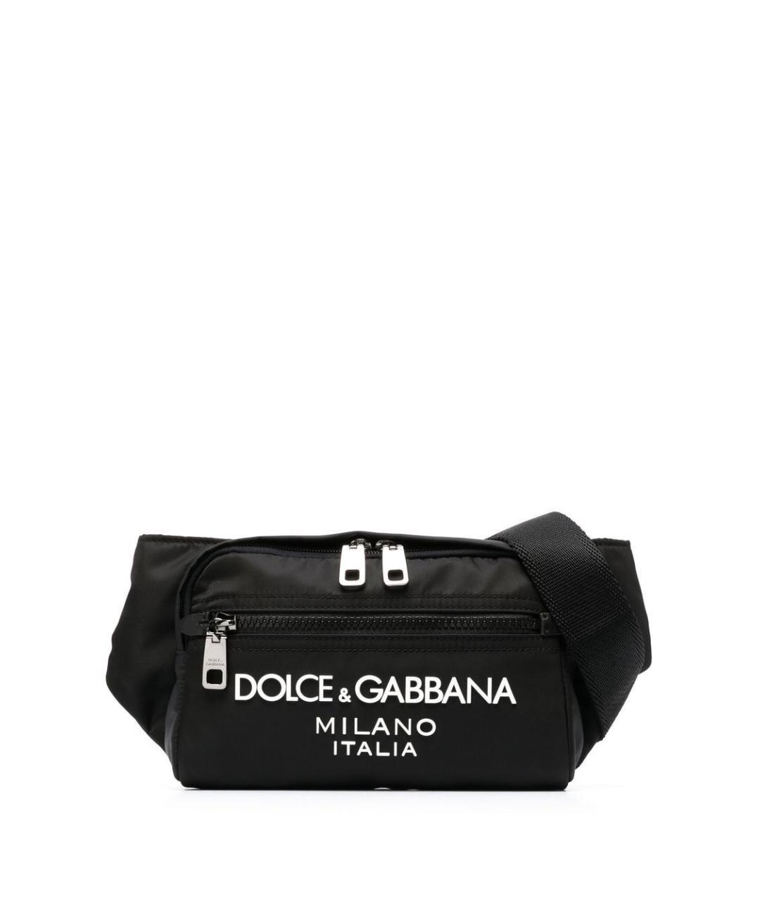 DOLCE&GABBANA Черная поясная сумка, фото 1
