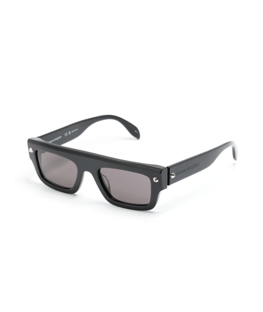 ALEXANDER MCQUEEN Черные деревянные солнцезащитные очки, фото 2