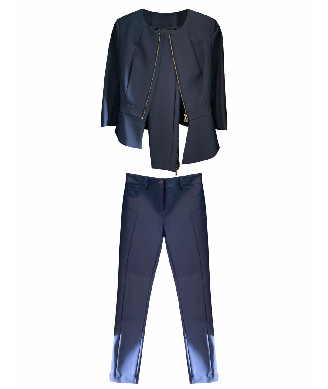 ELISABETTA FRANCHI Синий полиамидовый костюм с брюками, фото 1