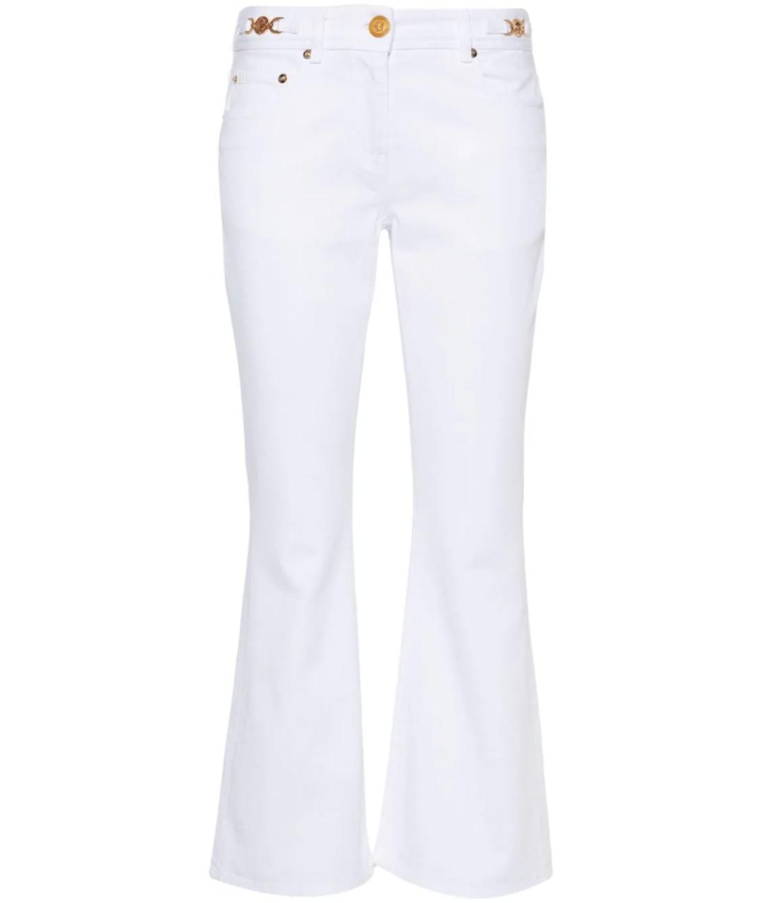 VERSACE Белые хлопковые джинсы клеш, фото 1