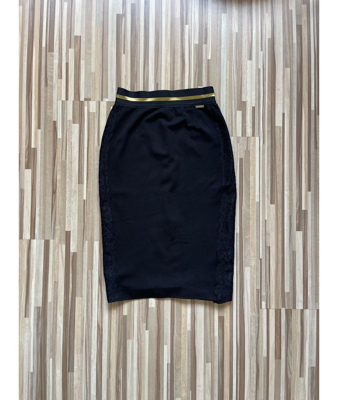 LIU JO Черная вискозная юбка миди, фото 8