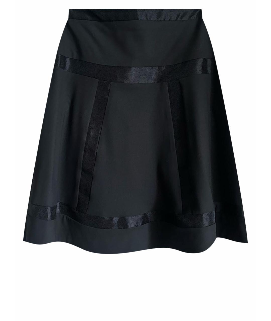 GIORGIO ARMANI Черная шелковая юбка мини, фото 1