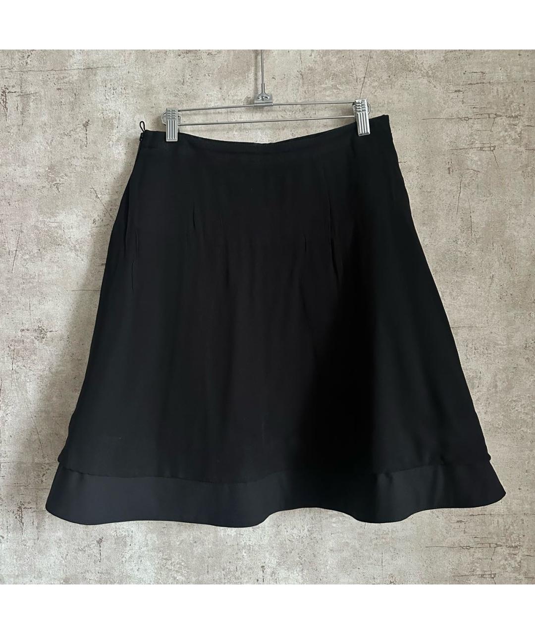 GIORGIO ARMANI Черная шелковая юбка мини, фото 3