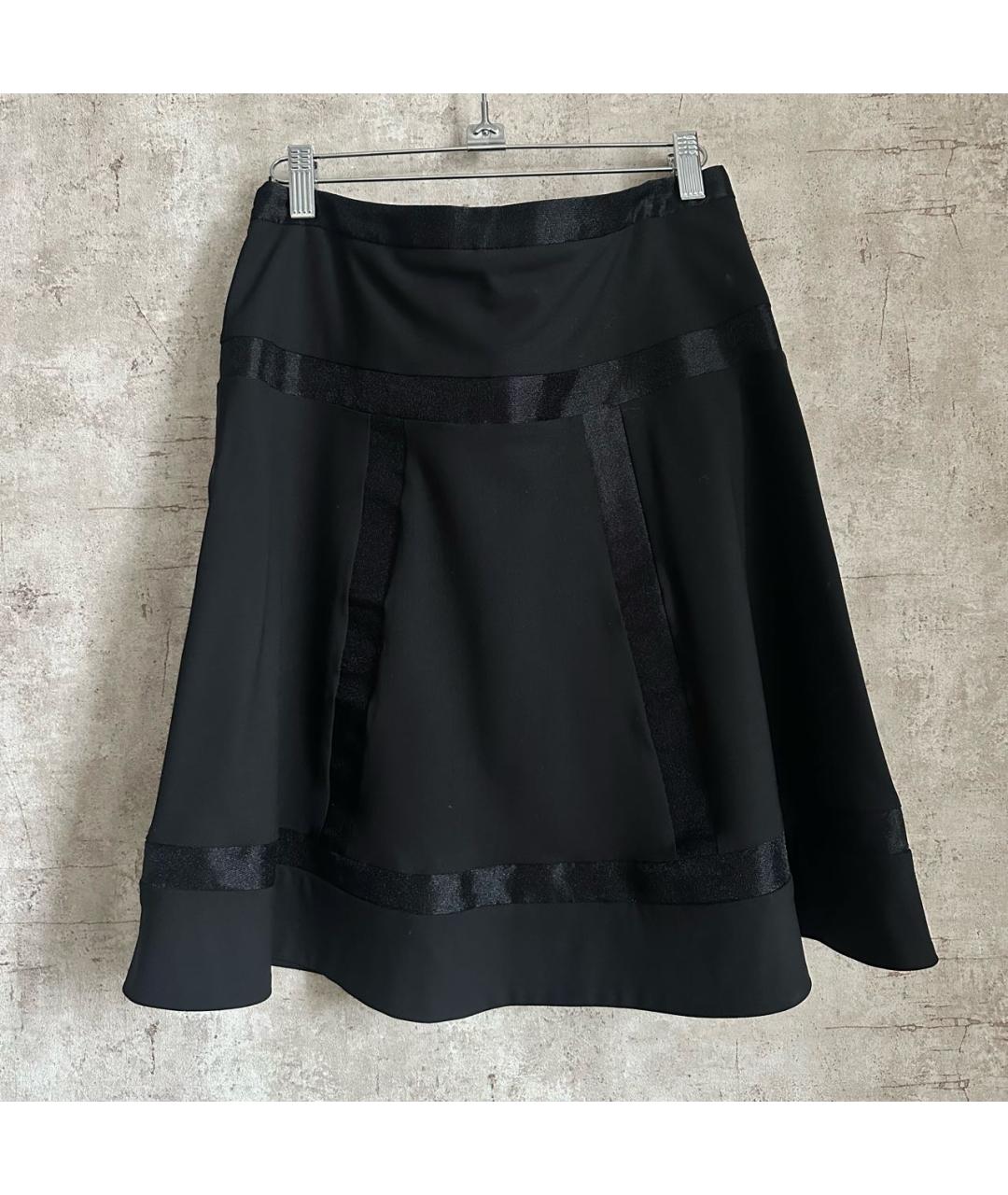 GIORGIO ARMANI Черная шелковая юбка мини, фото 2
