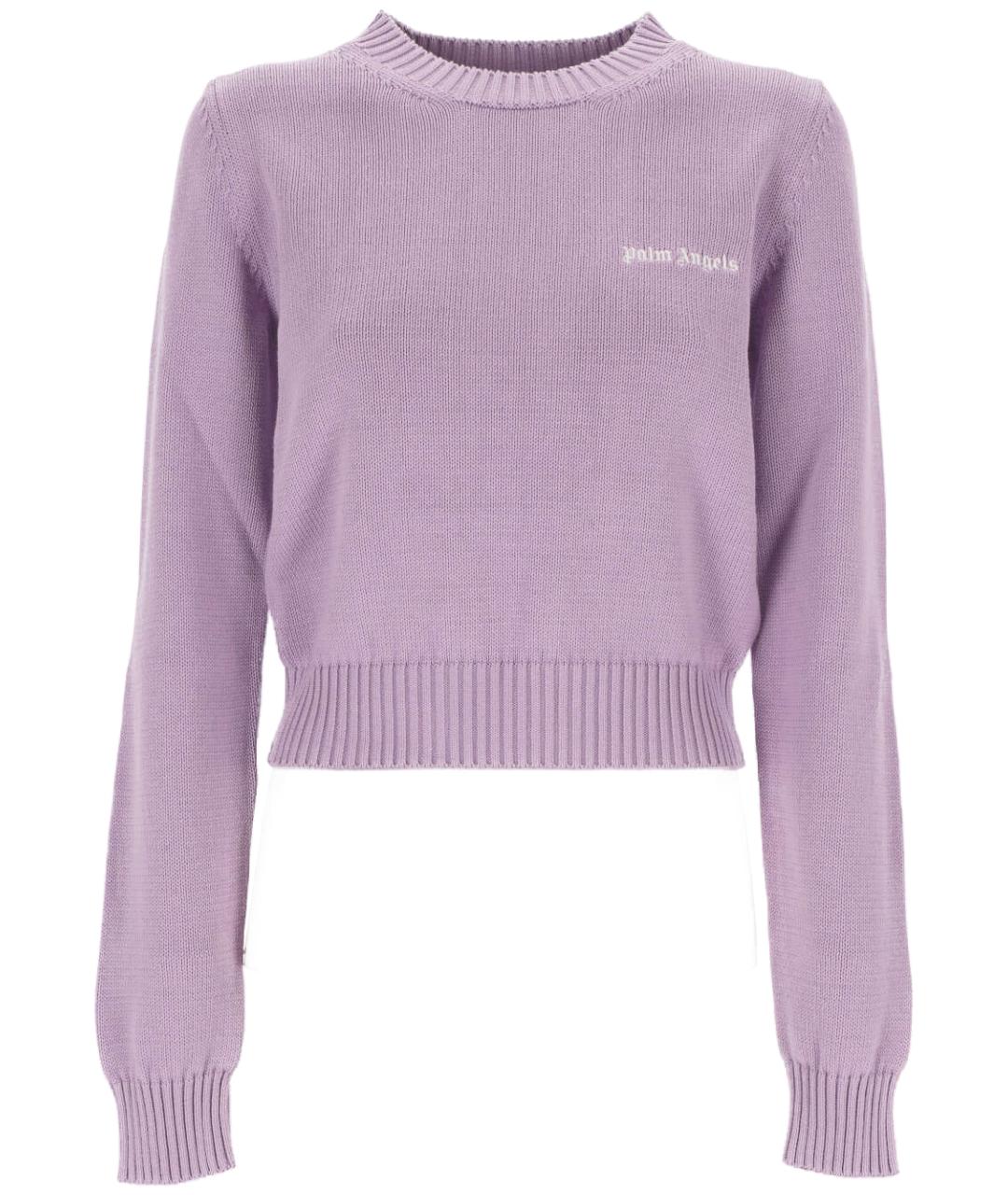 PALM ANGELS Фиолетовый хлопковый джемпер / свитер, фото 1